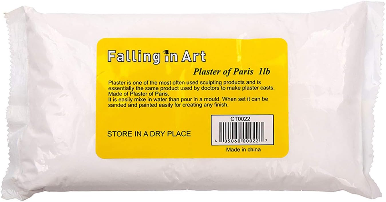 Falling in Art 1lb Plaster of Paris Powder - Hand Mold Casting Kit Powder, Gypsum Cement, Pottery & Ceramic Plaster Powder for Crafts, Sculpture, Diorama and Home Decor