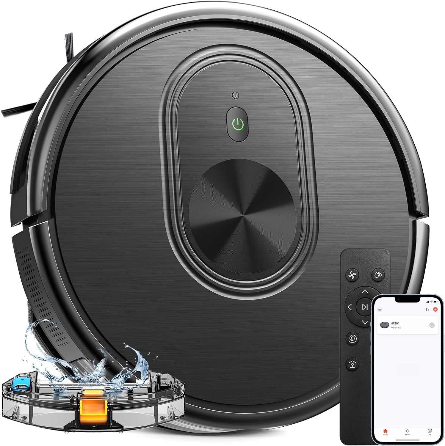 Robot Vacuum and Mop Combo, 3 in 1 Mopping Robotic Vacuum with Schedule, App/Bluetooth/Alexa, 1600Pa Max Suction, Self-Charging Robot Vacuum Cleaner, Slim, Ideal for Hard Floor, Pet Hair, Carpet