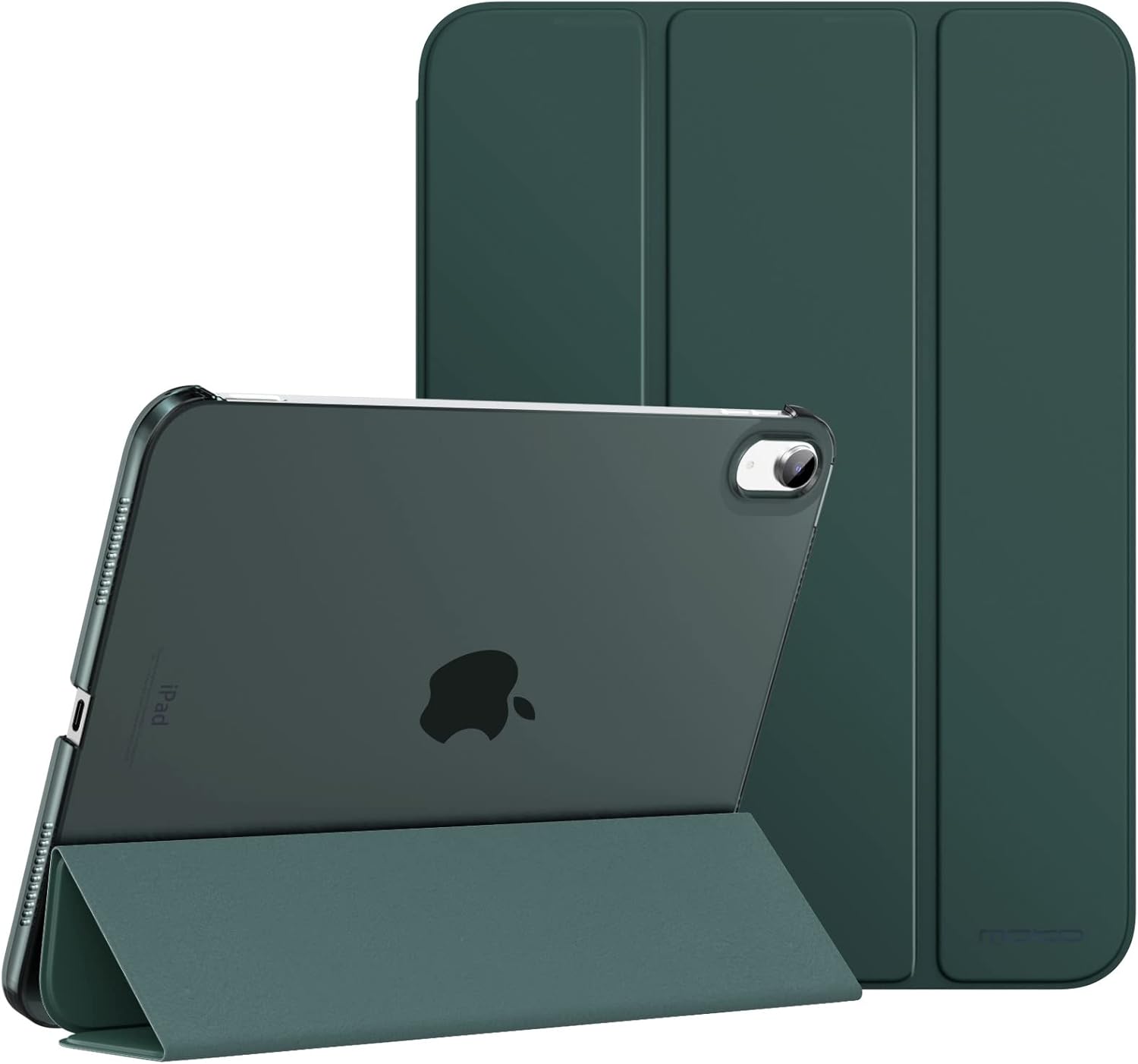 MoKo for iPad 10th Generation Case 2022, Slim Stand Hard PC Translucent Back Shell Smart Cover Case for iPad 10th Gen 10.9 inch 2022, Support Touch ID, Auto Wake/Sleep,Midnight Green