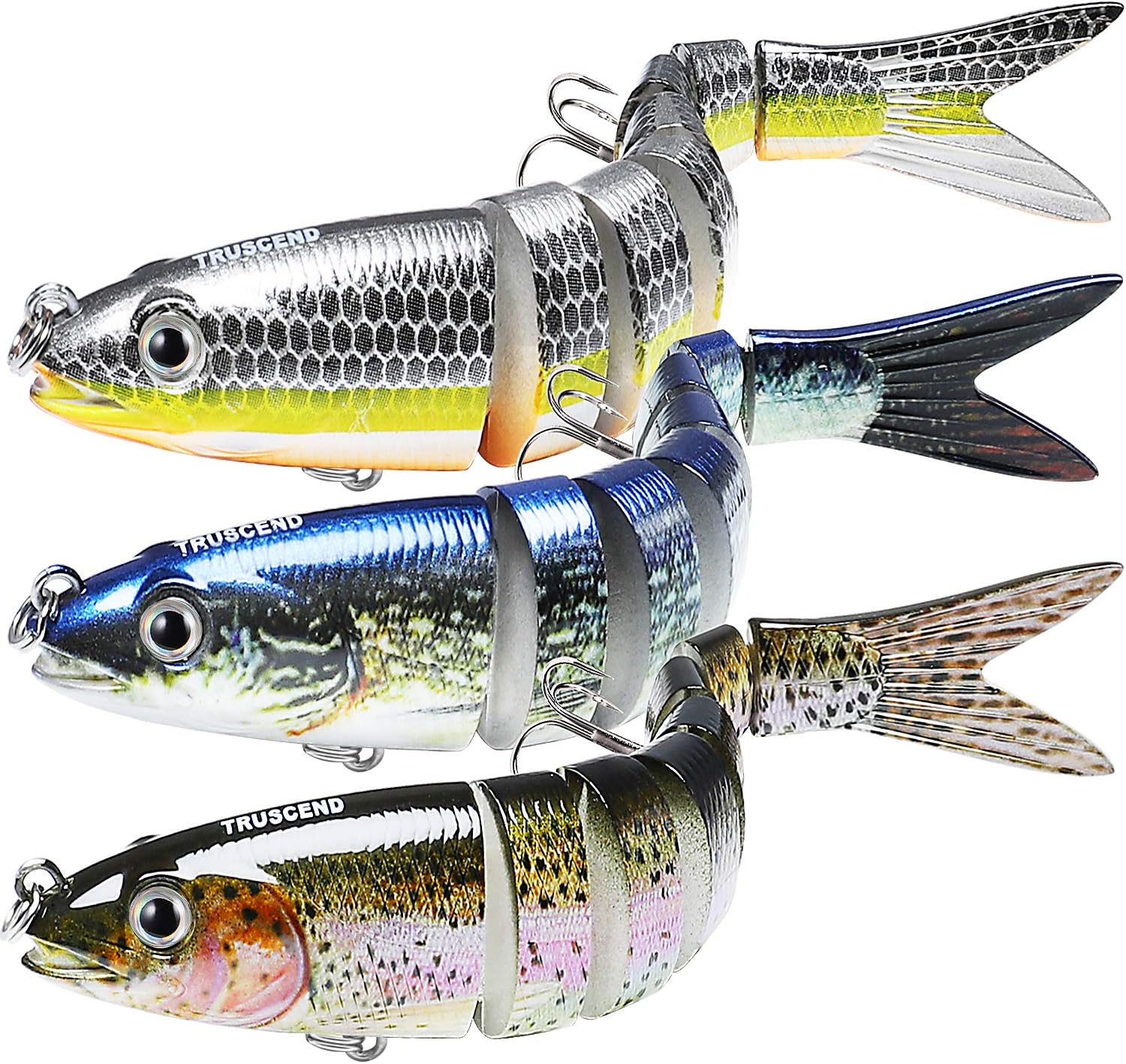 TRUSCEND Fishing Lures for Freshwater and Saltwater, Lifelike Swimbait for Bass Trout Crappie, Slow Sinking Bass Fishing Lure, Amazing Fishing Gifts for Men, Must-Have for Family Fishing Gear