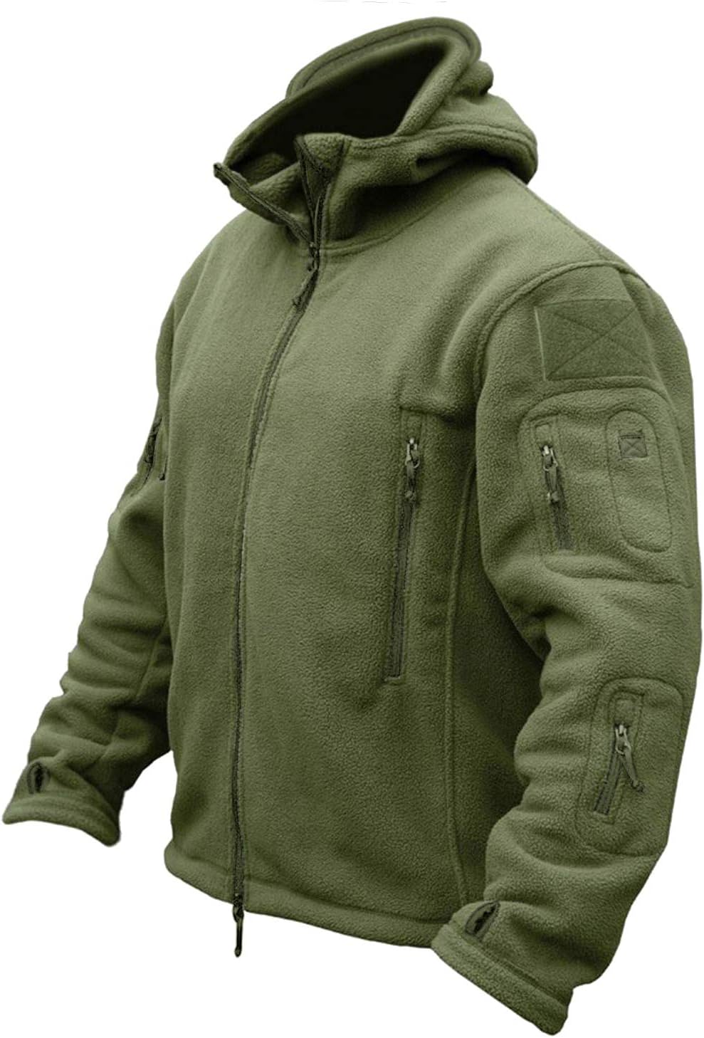 CRYSULLY Men's Military Tactical Sport Warm Fleece Hooded Outdoor Adventure Jacket Coats