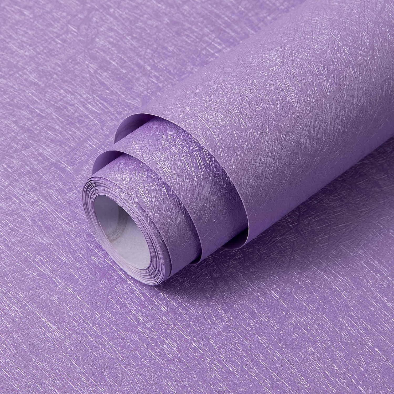 Abyssaly Purple Wallpaper Peel and Stick Removable Stick on Wallpaper 15.7 in X 118 in Self Adhesive Embossed Silk Texture Wallpaper Home Decorativon for Wall Shelf Liner Paper