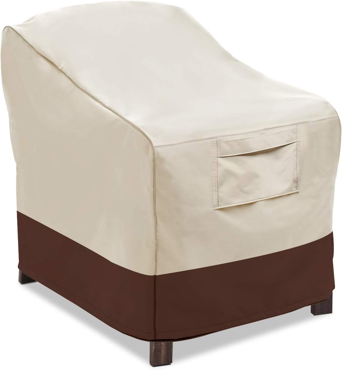 Vailge Patio Chair Covers, Lounge Deep Seat Cover, Heavy Duty and Waterproof Outdoor Lawn Patio Furniture Covers (Large, Beige & Brown)