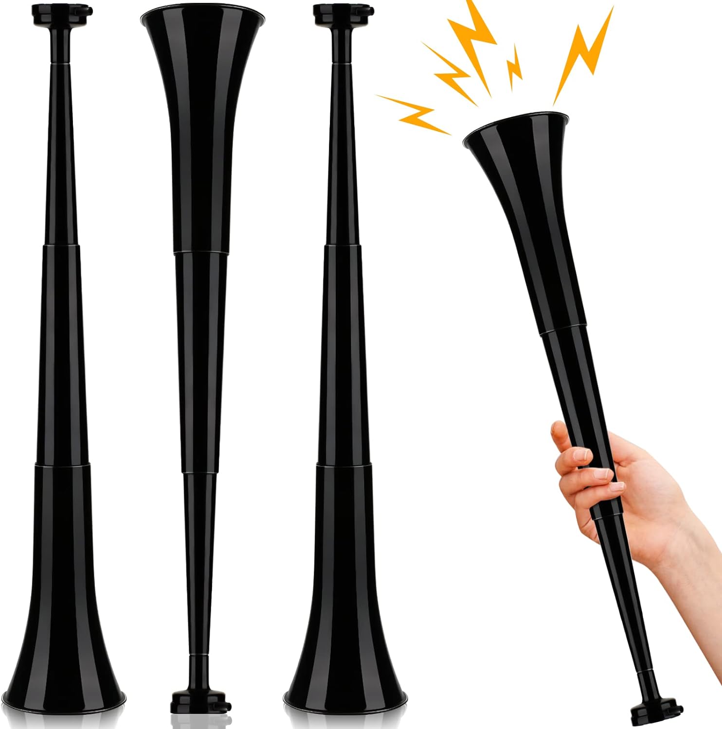 4 Pcs Vuvuzelas Soccer Horn Collapsible Stadium Horn Hockey Horn Toy Blow Horn Stadium Horn Noise Maker Loud Sound Handheld Horn Sports Horn Noisemaker for Sports Events Parties Accessories