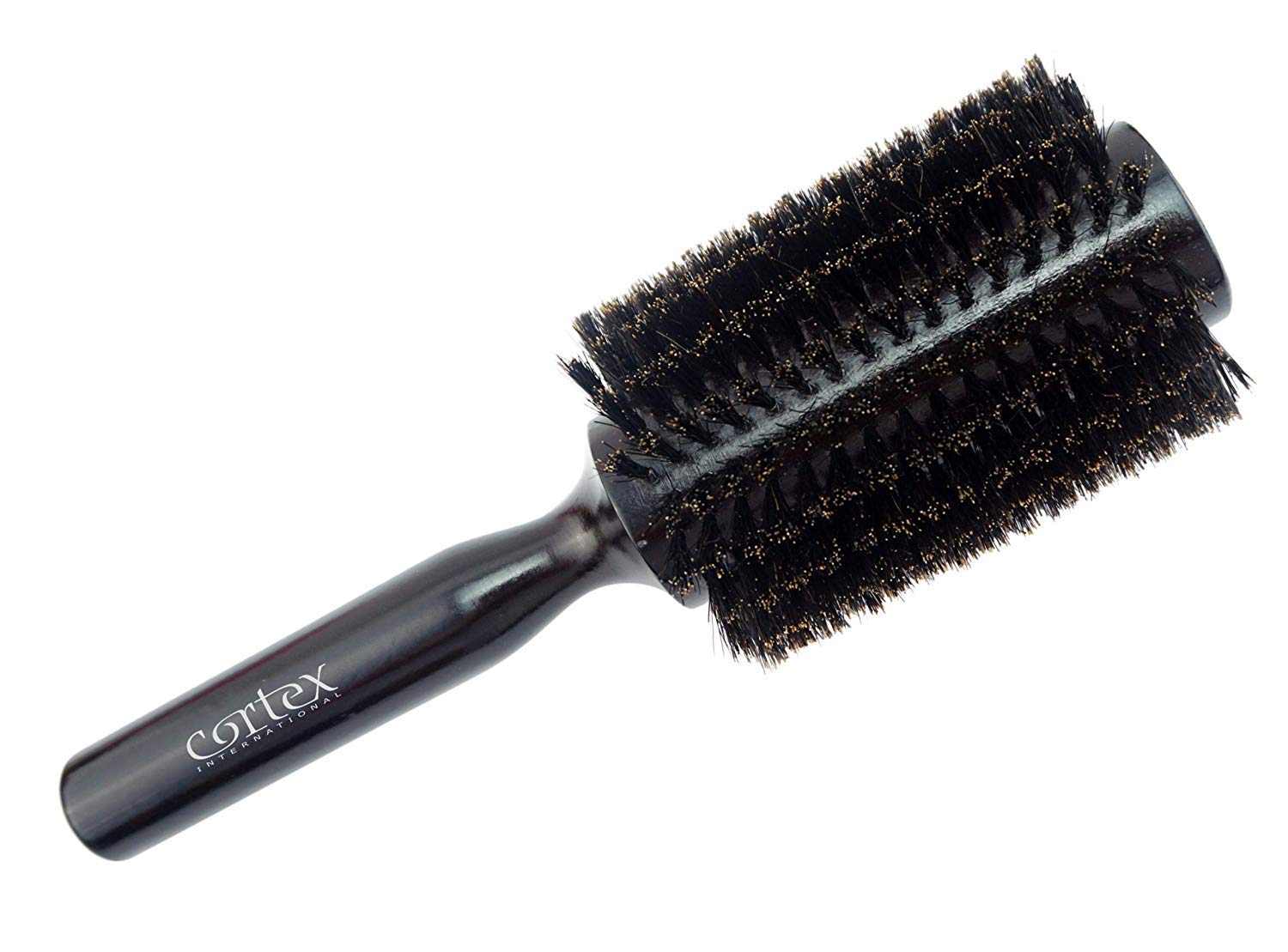 Black round hair brush for blow drying - small round brush bristle for Women and Men, cepillo blower para todo tipo de Cabello, Black Wooden Handle For All Hair Types (1.4 Inch)