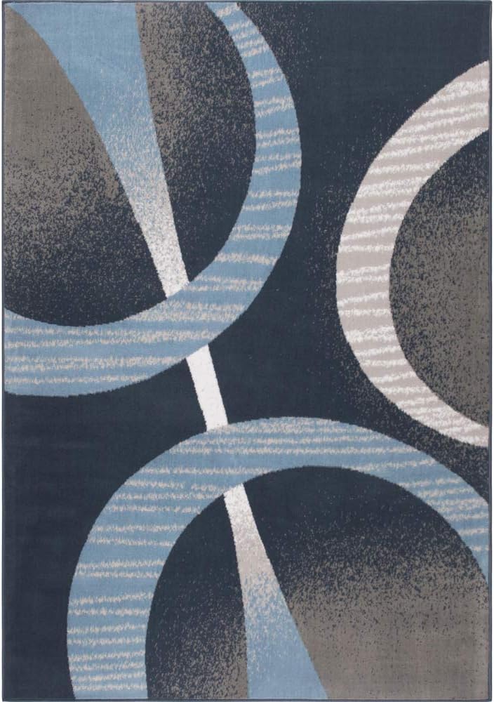 Home Dynamix Premium Indus Modern Area Rug, Midnight Blue/Blue, 5'2"x7'4" Rectangle