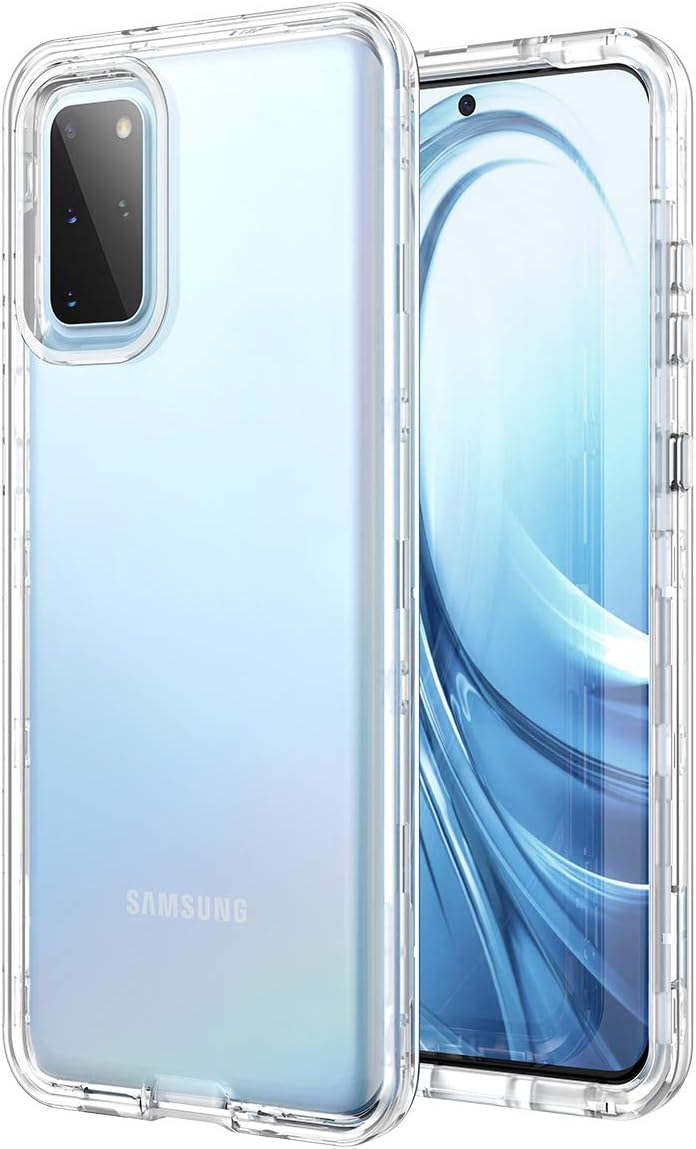 WeLoveCase Galaxy S20 Plus Crystal Clear Case, Cover 3 in 1 Full Body Heavy Duty Protection Hybrid Shockproof TPU Bumper Three Layer Protective Case for Samsung S20  Plus 5G 6.7 inch Transparent