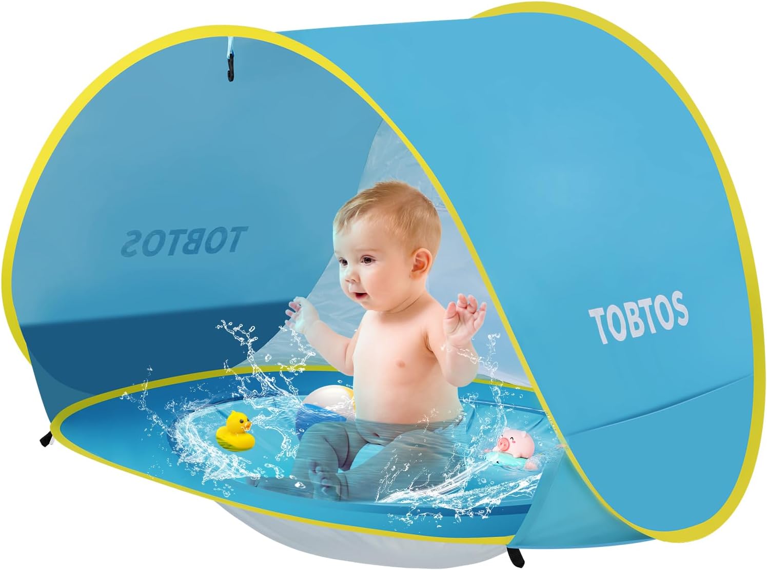 TOBTOS Baby Beach Tent with Pool, UPF 50+ Pop Up Baby Tent for Beach, Portable Instant Sun Shelter for Infant