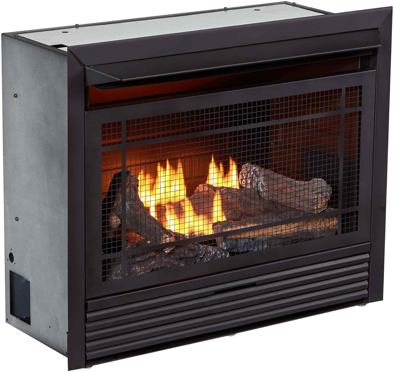 Duluth Forge Dual Fuel Ventless Gas Fireplace Insert, Remote Control, 5 Fire Logs, Use with Natural Gas or Liquid Propane, 26000 BTU, Heats up to 1350 Sq. Ft., Black