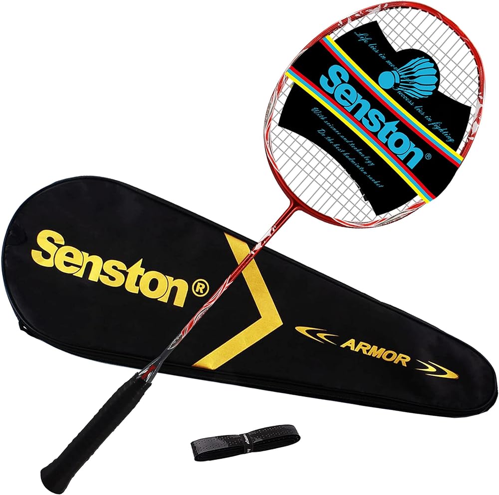 Senston N90 Badminton Racket, 6U Lightweight Badminton Racquet, Professional 100% Full Carbon Badminton Racket with Grip