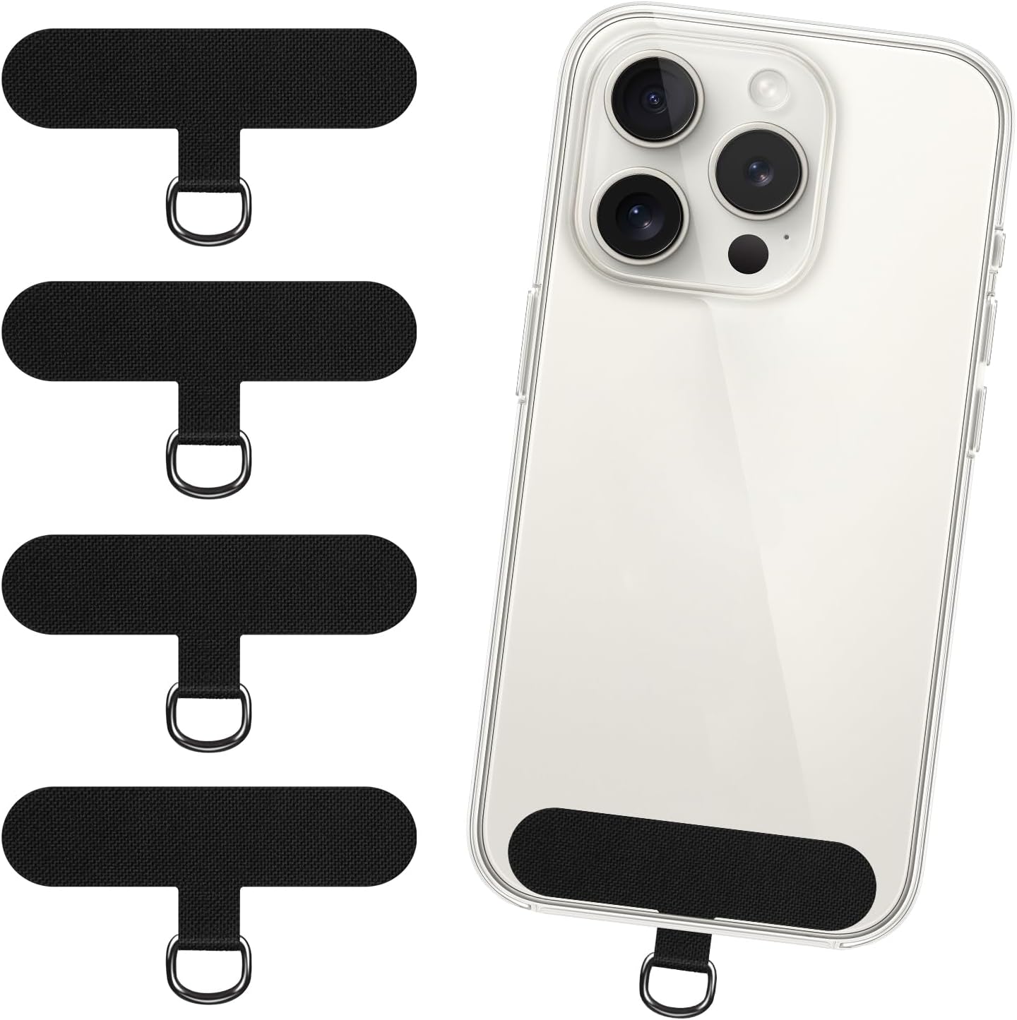 SHANSHUI Phone Tether Pad, 4 Pack Tether Tab Patches for Phone Lanyard Compatible with iPhone & All Smartphones