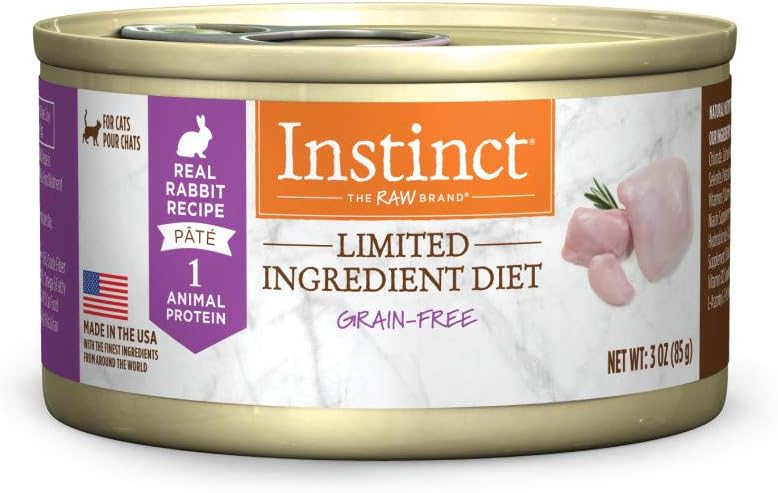 Instinct Limited Ingredient Diet Grain Free Real Rabbit Recipe Natural Wet Canned Cat Food, 3 oz. Cans (Case of 24)