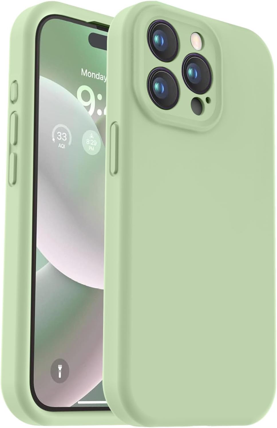 Vooii Compatible with iPhone 15 Pro Max Case, Upgraded Premium Silicone, [Camera Protection] [Soft Anti-Scratch Microfiber Lining] Shockproof Phone Case for iPhone 15 Pro Max 6.7 inch - Matcha