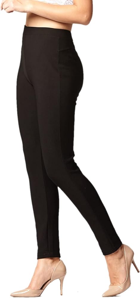 Premium Women&#39;s Stretch Ponte Pants - Dressy Leggings with Butt Lift - Madison