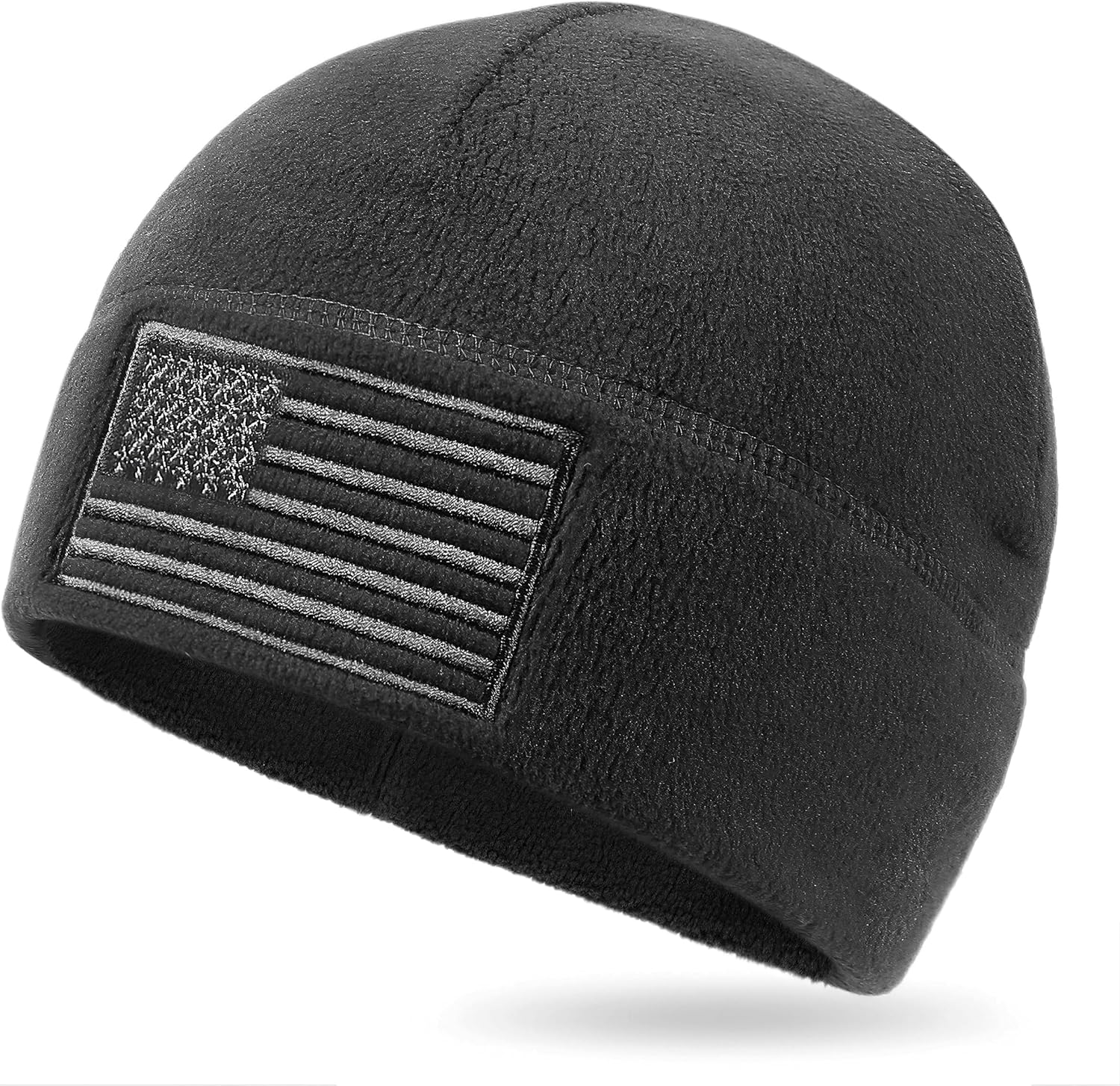 American Flag Fleece Watch Cap, USA Multi-Season Army Military Tactical Beanie, Winter Warm Beanie