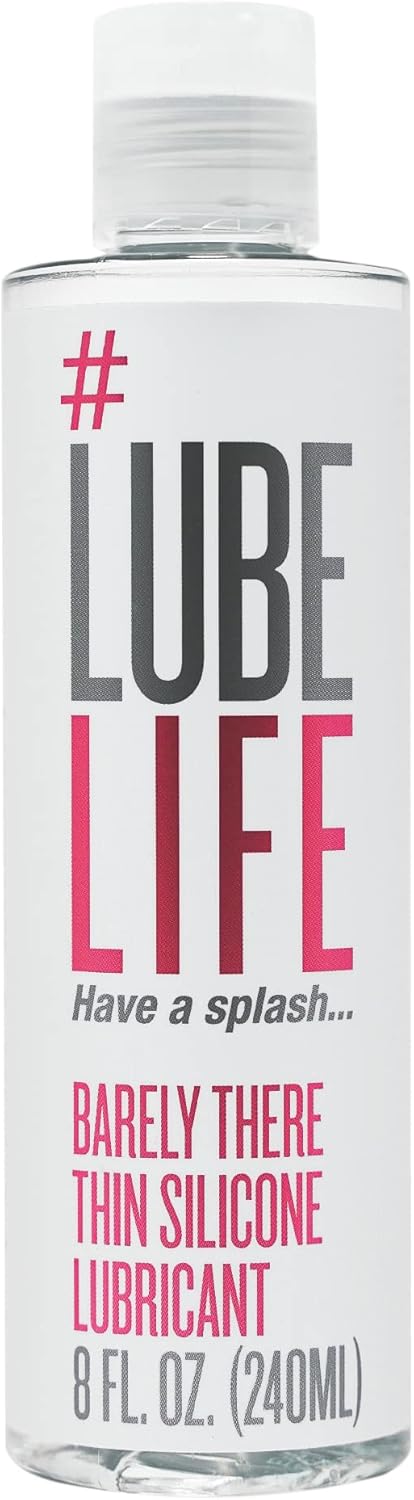 Lube Life Barely There Thin Silicone-Based, Long Lasting, Water Resistant, Personal Lubricant for Men, Women and Couples, 8 Oz