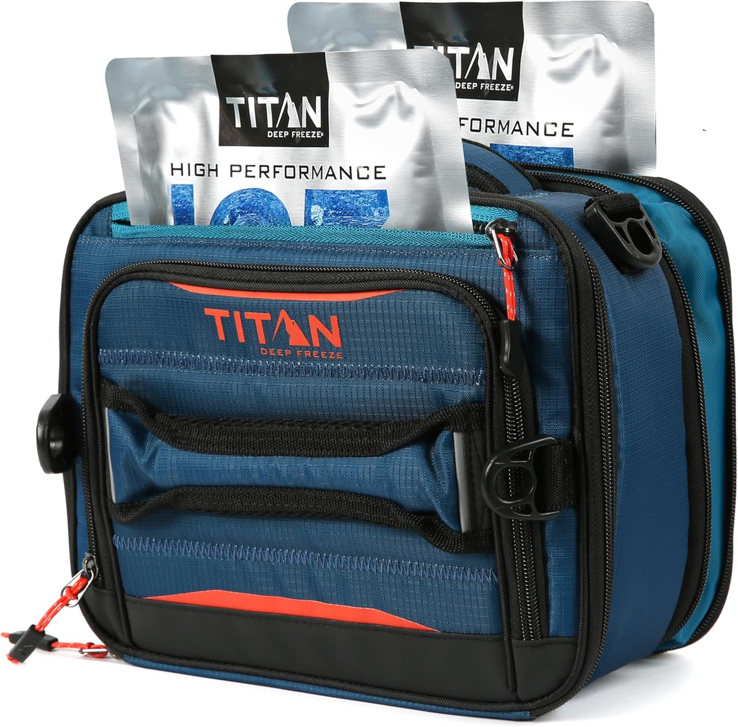 Arctic Zone Titan Deep Freeze Fridge Cold Expandable Insulated Horizontal Lunch Pack with 2X 250g High Performance Ice Walls, Blue