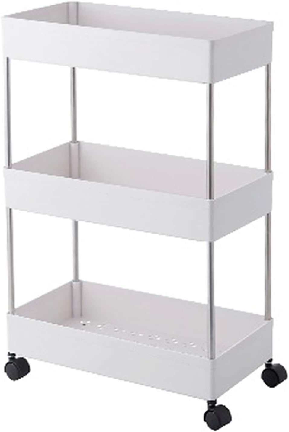 Multilayer+Sliding-Out+Storage+Cart%2c+Mobile+Storage+Shelf%2cGap+Frame%2c+Narrow+Space%ef%bf%bd%ef%bf%bdStorage+Shelf+On+Wheels%2c+for+Office%2c+Kitchen%2c+Hathroom%2c3-Layer+Wide+Style