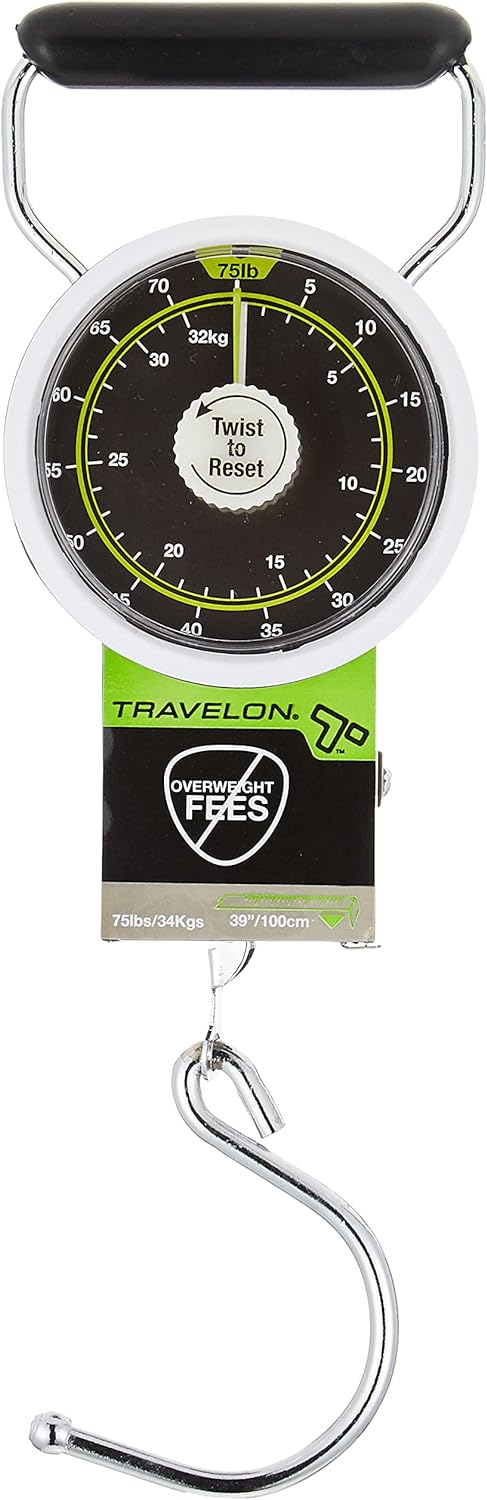 Travelon Stop & Lock Luggage Scale, Black, One Size