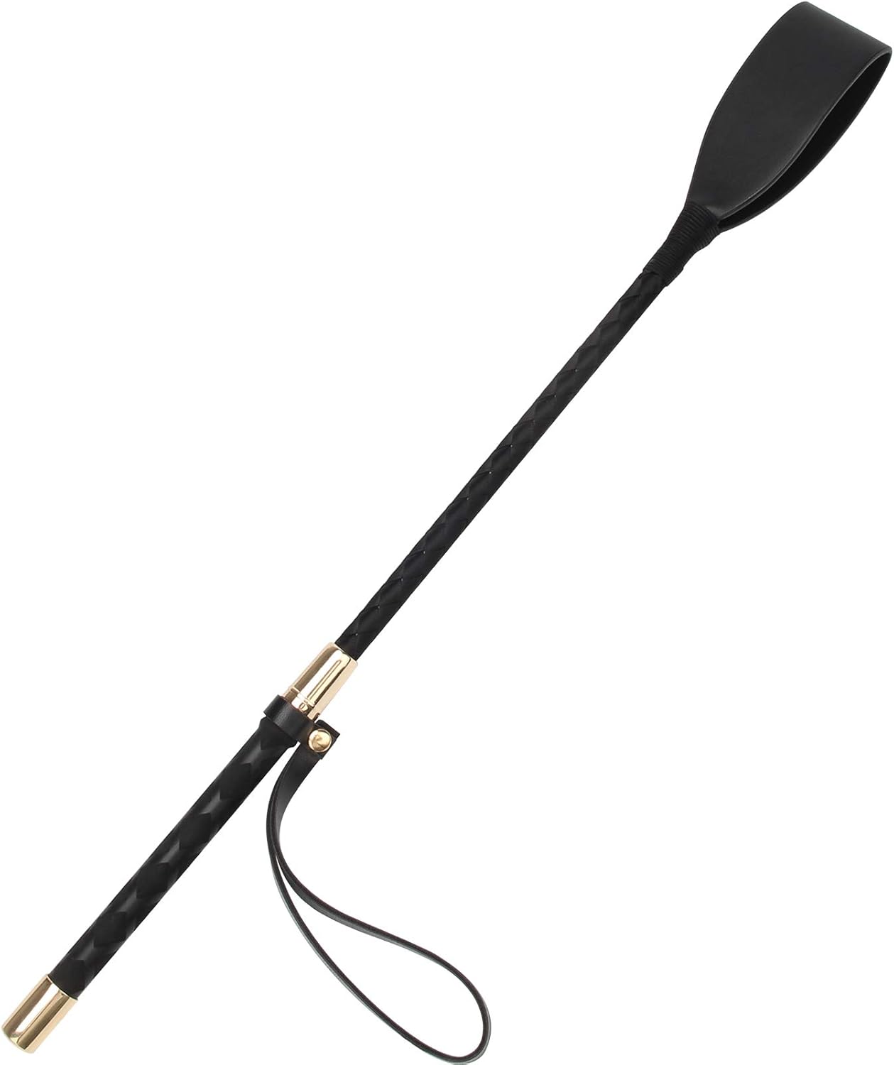 Coolrunner Riding Crop for Horse, 18 Inch Horse Whip with PU Leather Equestrianism Horse Crop Double Slapper Horse Whip Black Crops for Horses