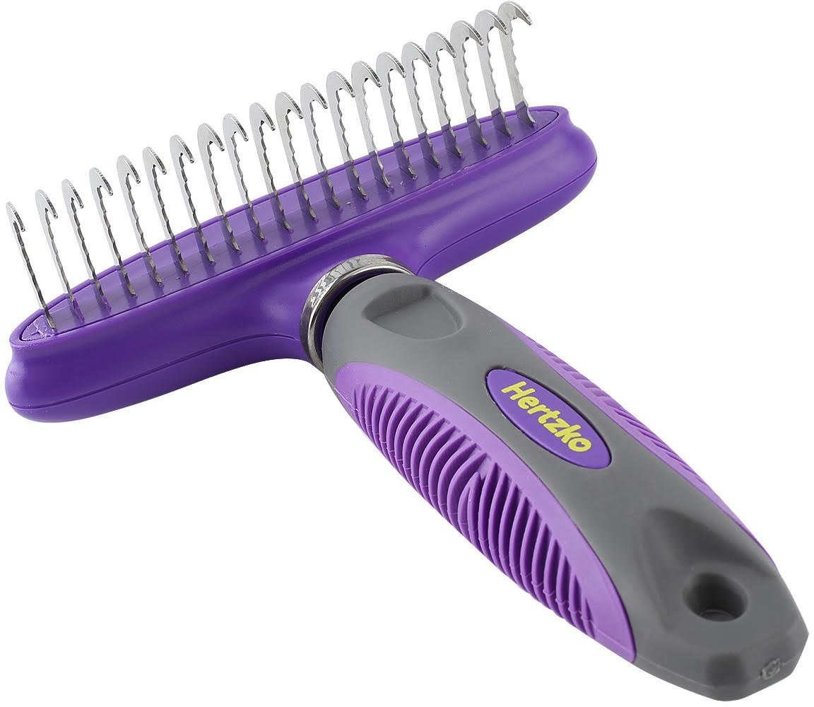 Hertzko Long Rounded Blade Undercoat Dematting Comb for Cats and Dogs - Hertzko Dog Brush, Pet Brush