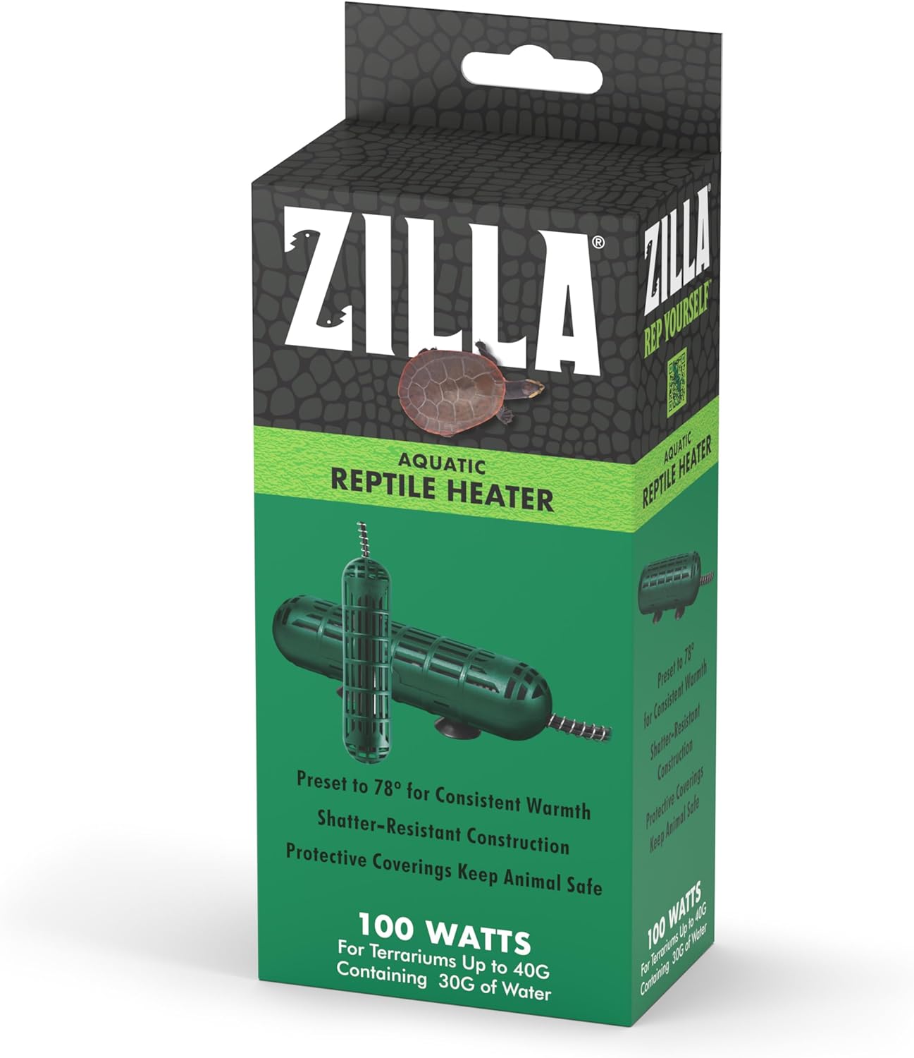 Zilla Aquatic Reptile Heater 100 Watt, For Terrariums up to 40 Gallons