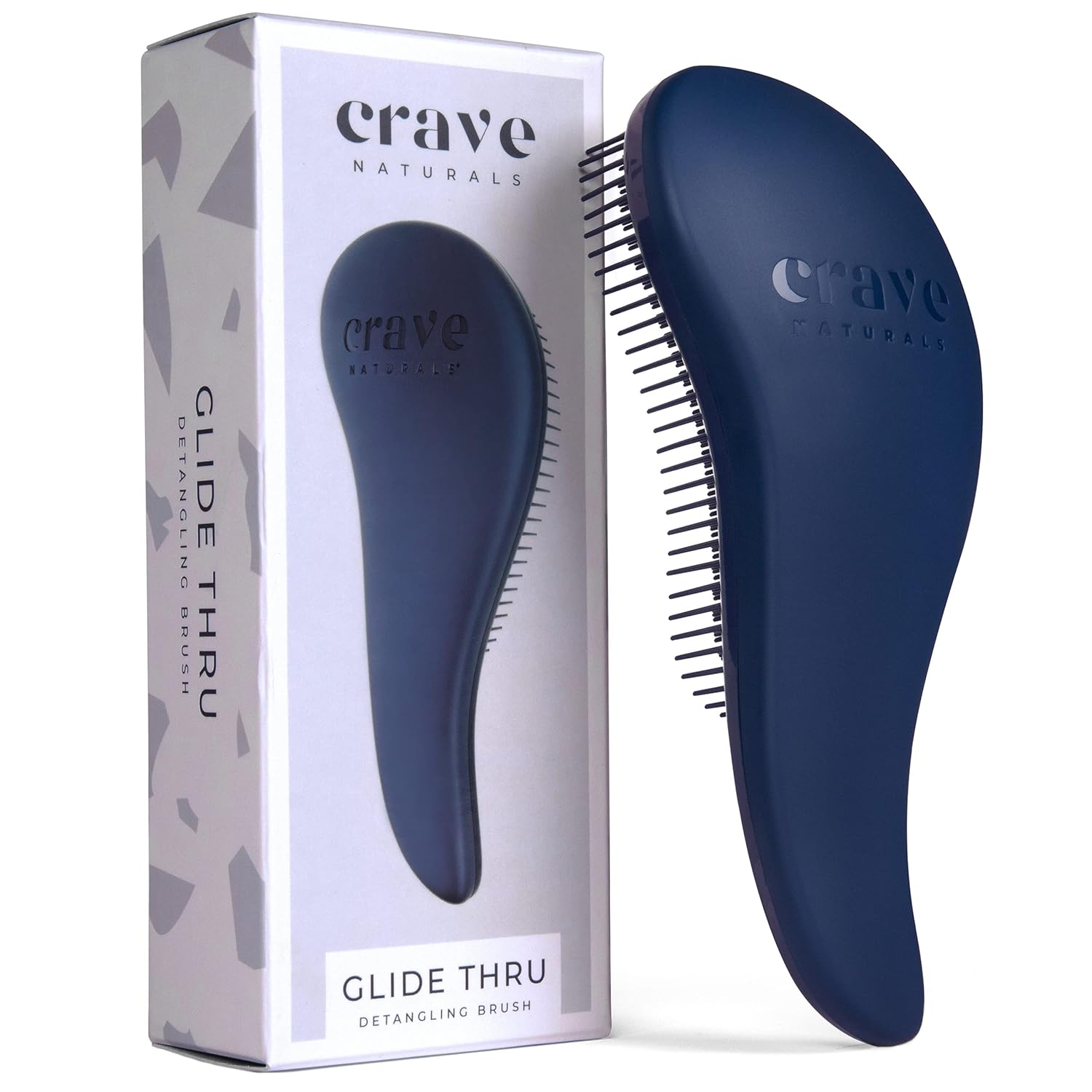 Crave Naturals Glide Thru Detangling Brush for Adults & Kids Hair - Detangler Brush for Natural, Curly, Straight, Wet or Dry Hair - Blue, 1 count