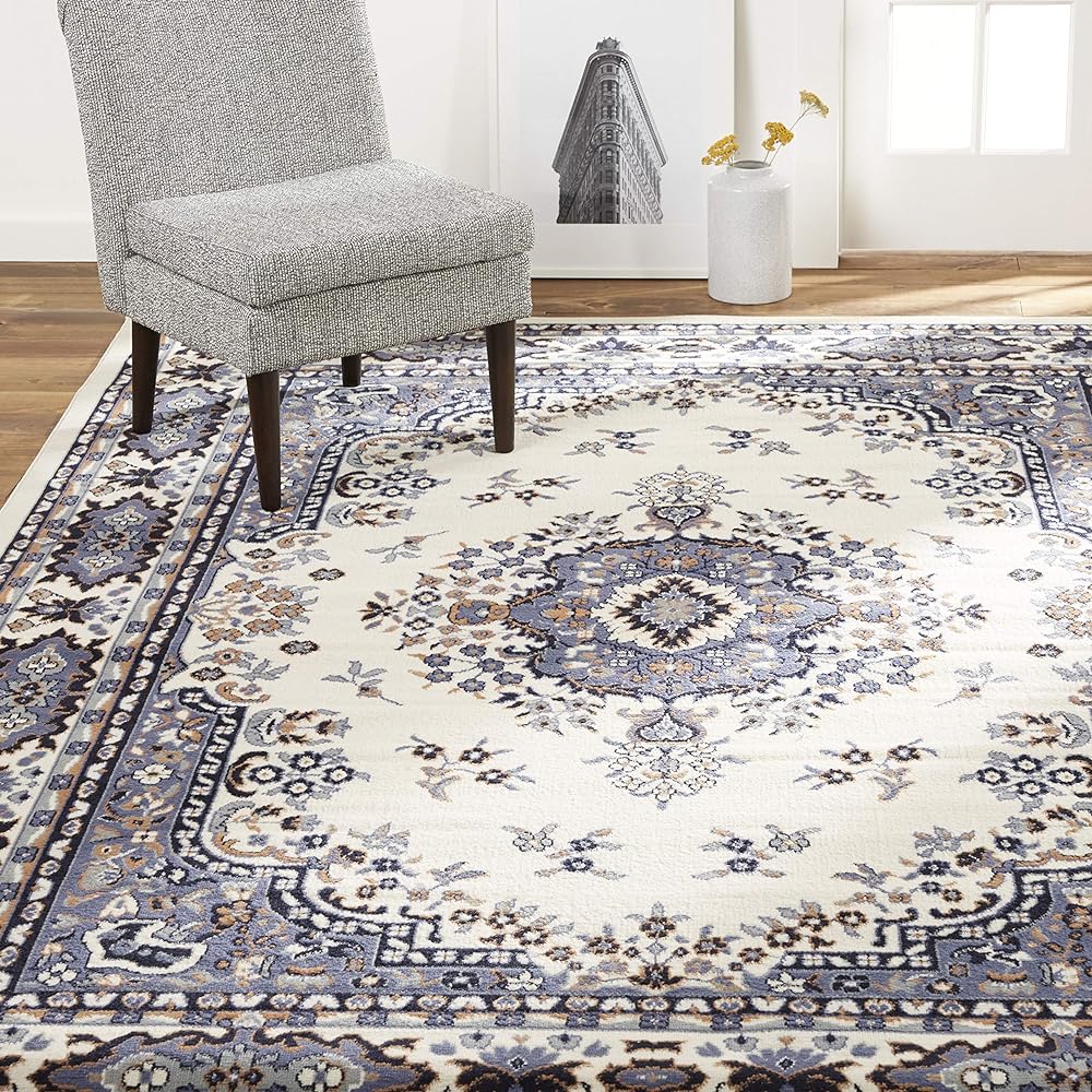 Home Dynamix Premium Sakarya Traditional Medallion Border Area Rug, Porcelain, 5&#39;2&#34;x7&#39;4&#34; Rectangle