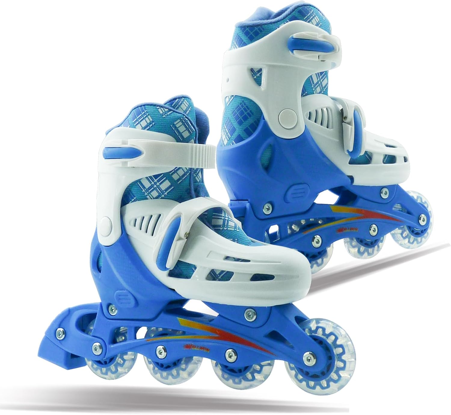 4 Size Adjustable Inline Skates for Kids, Outdoor & Indoor Roller Skates with Wheels for Girls and Boys