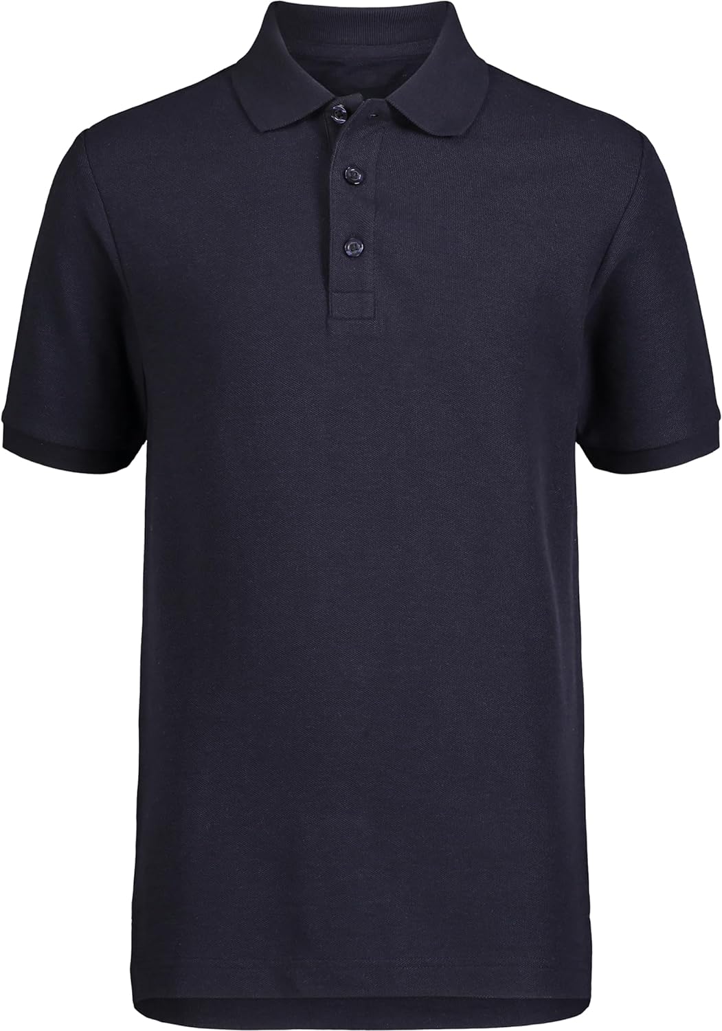 IZOD Boys' School Uniform Adaptive Short Sleeve Polo Shirt, Velcro Closure & Faux Buttons, Comfortable Pique Fabric