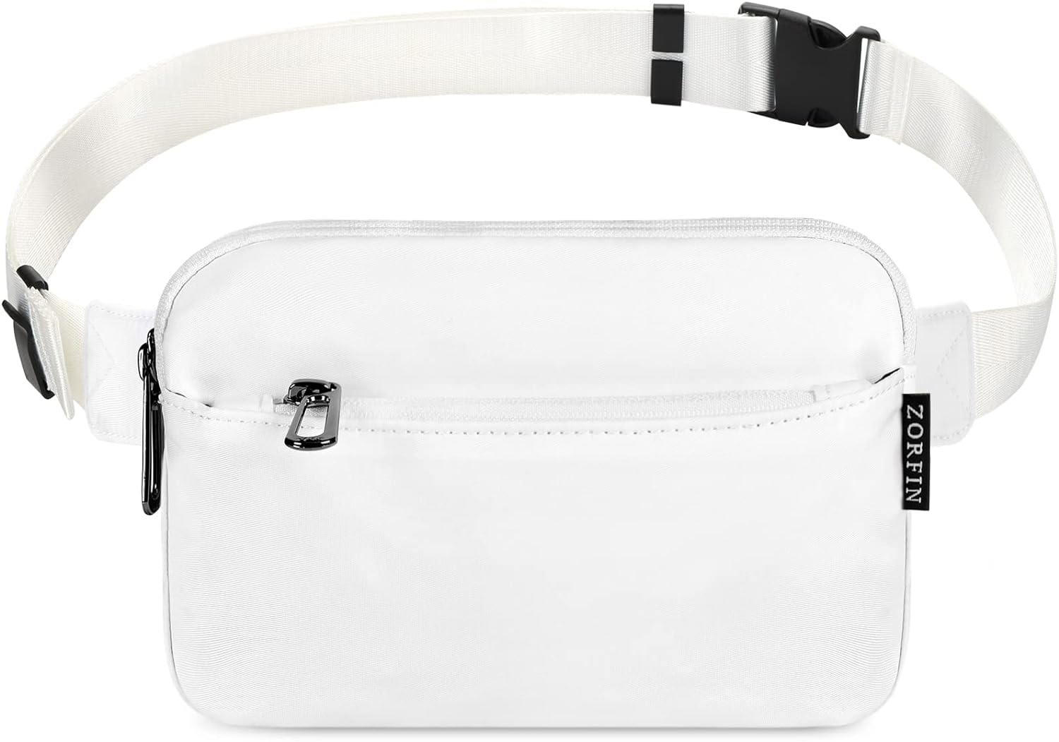 ZORFIN Fanny Packs for Women Men: Crossbody Belt Bag with Adjustable Strap - Fashion Waist Packs for Workout Running Traveling Hiking White