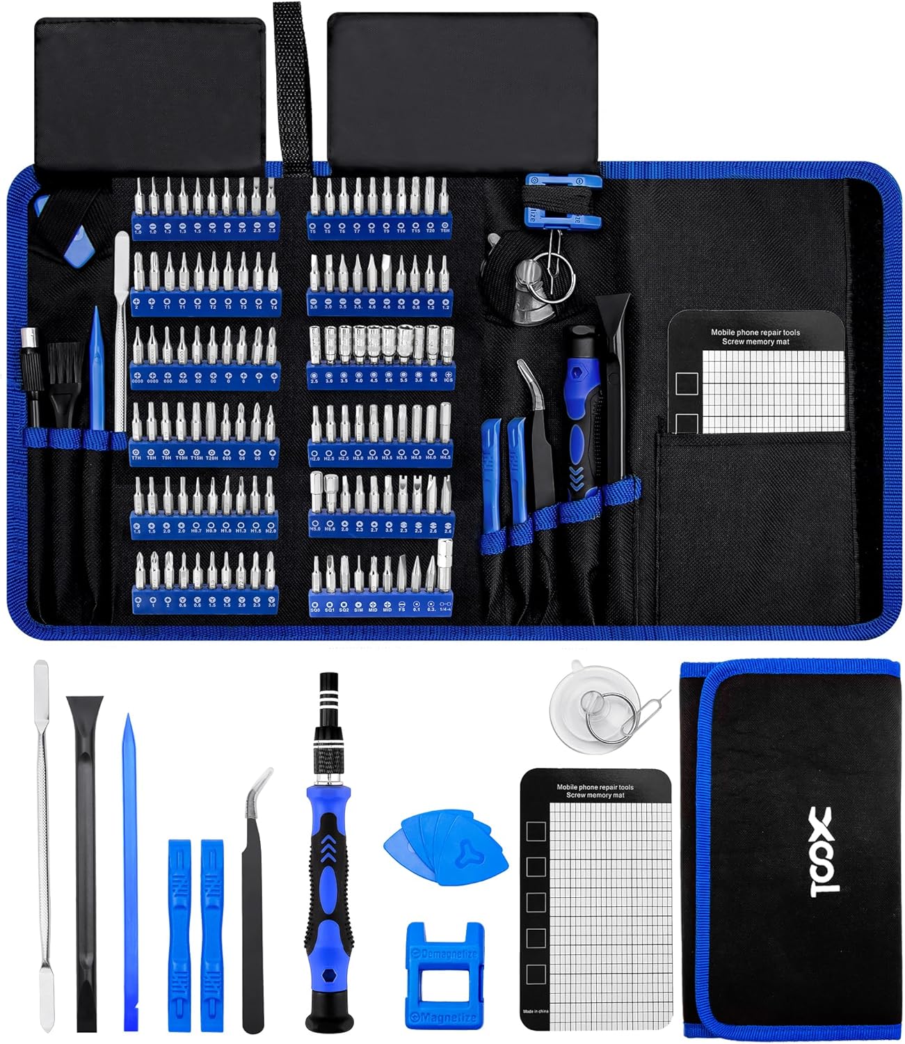 XOOL 140 in 1 Precision Screwdriver Set, Professional Computer Laptop Repair Tool Kit, Electronics Repair Tool with 120 Magnetic Bits, Compatible for Macbook, iPhone, Game Console, Tablet