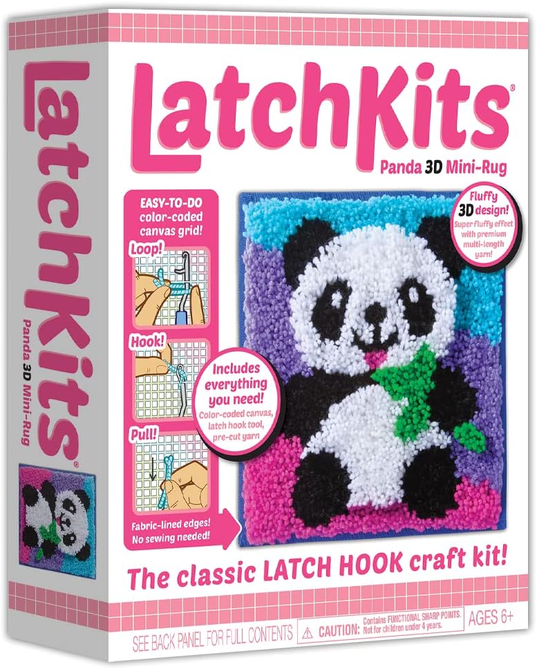 I remember latch hooking as a young girl and wanted to share this with our granddaughters who loves doing crafts. We are adding a back to them and making them into pillows.