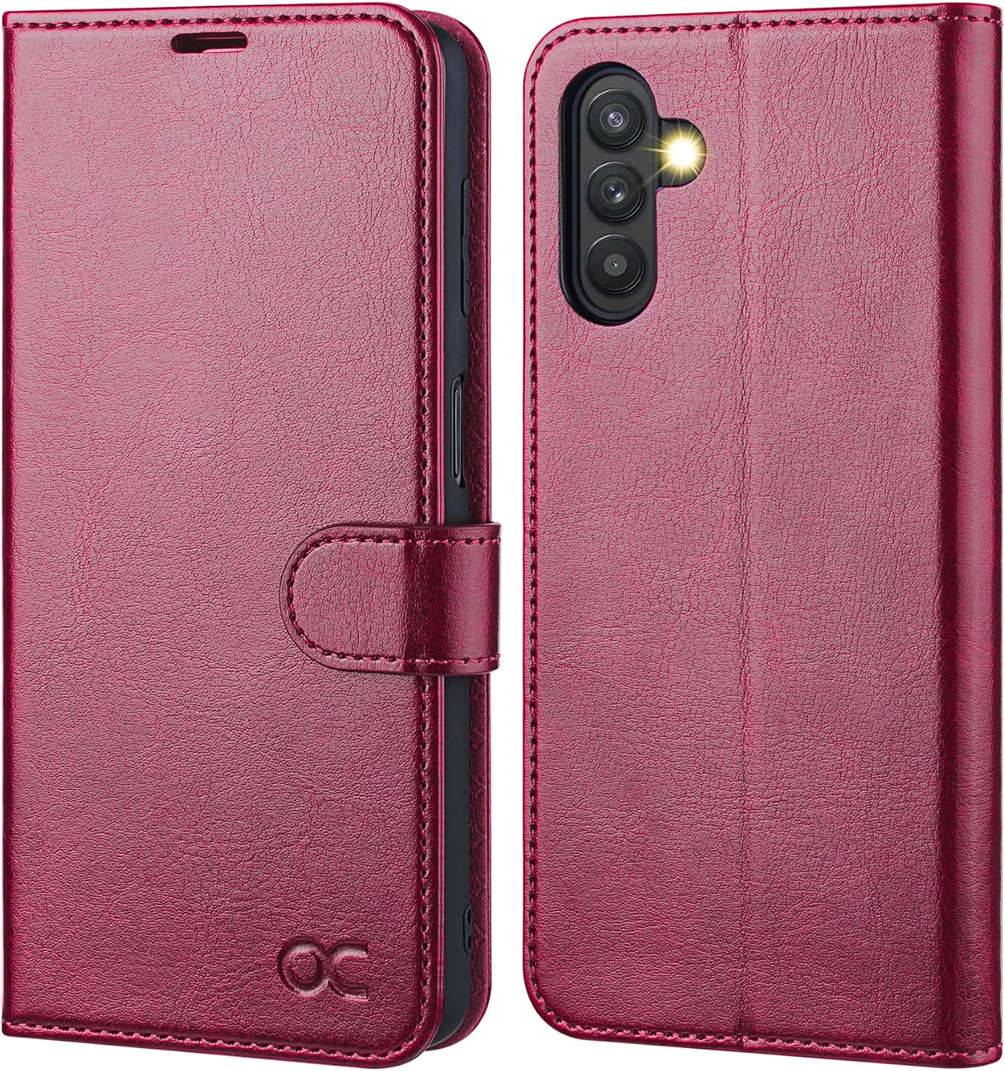 OCASE Compatible with Galaxy A13 5G/ M13 5G/ A04s Wallet Case, PU Leather Flip Folio Case with Card Holders RFID Blocking Kickstand [Shockproof TPU Inner Shell] Phone Cover 6.5 Inch - Burgundy