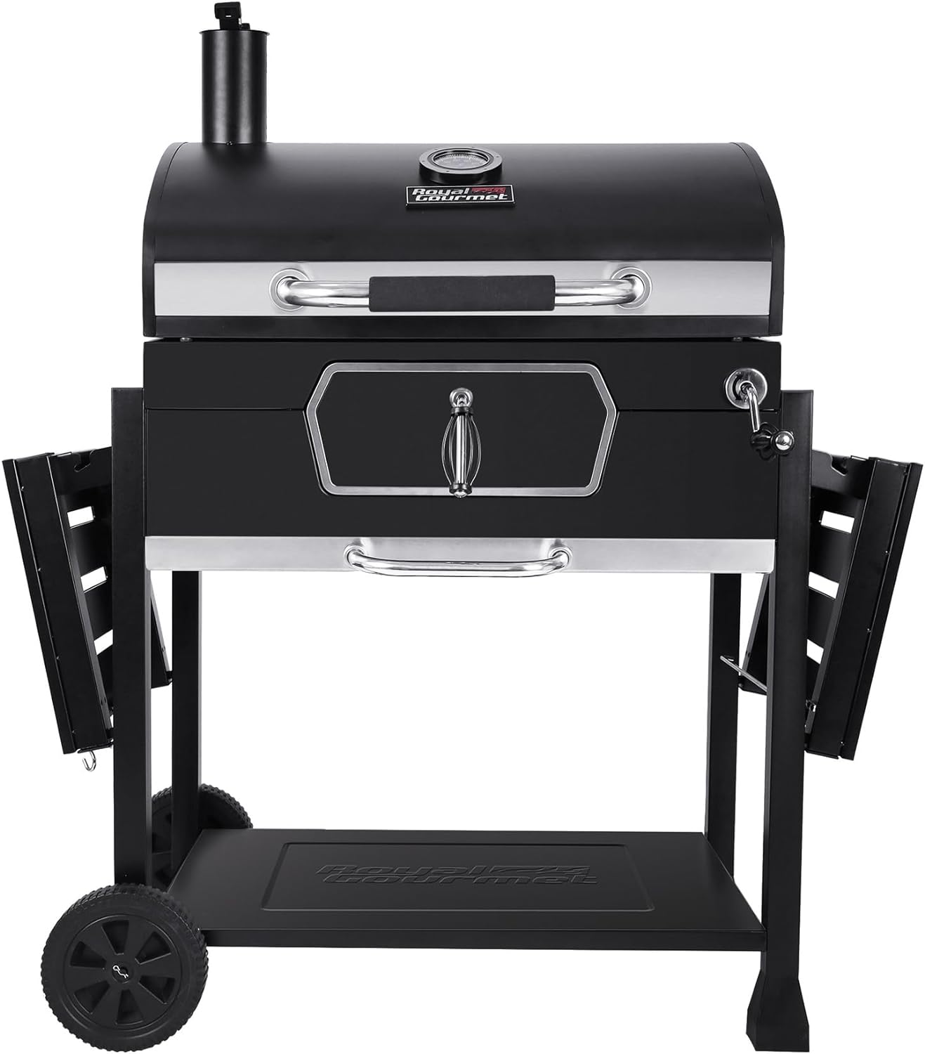 Royal Gourmet CD2030AN 30-Inch Charcoal Grill, Deluxe BBQ Smoker Picnic Camping Patio Backyard Cooking, Black, Large