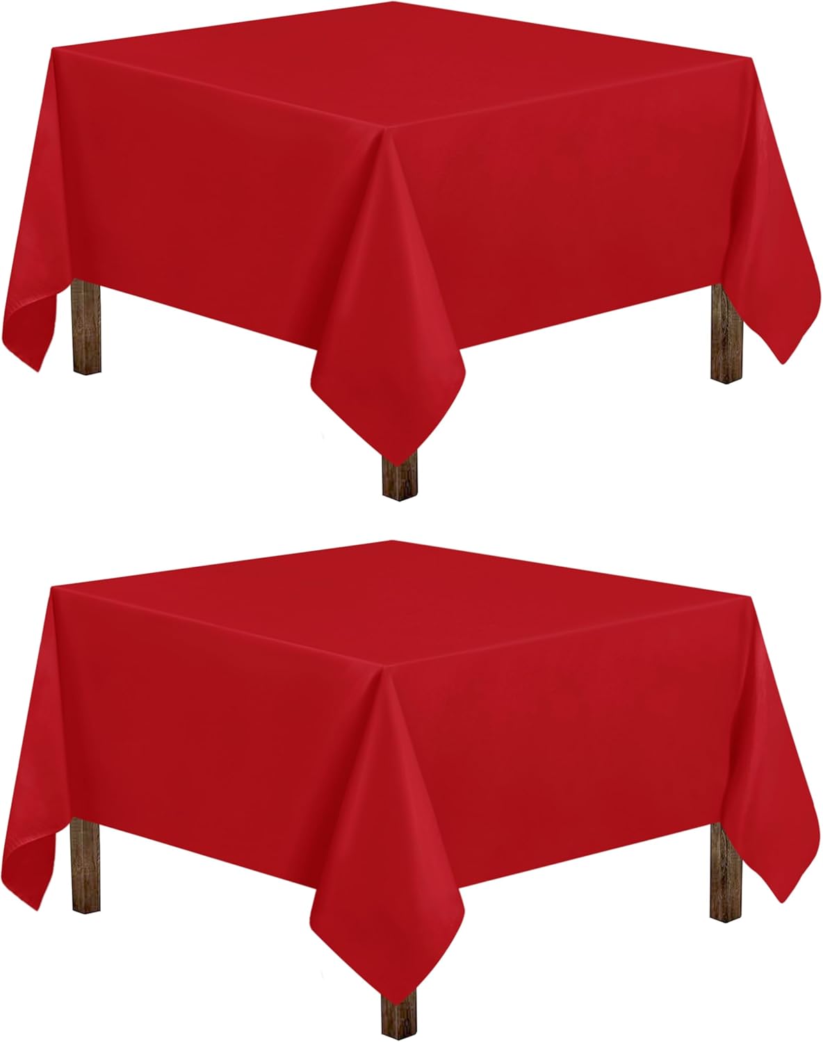 Utopia Kitchen Square Table Cloth 2 Pack [70x70 Inches, Red] Tablecloth Machine Washable Fabric Polyester Table Cover for Dining, Buffet Parties, Picnic, Events, Weddings and Restaurants