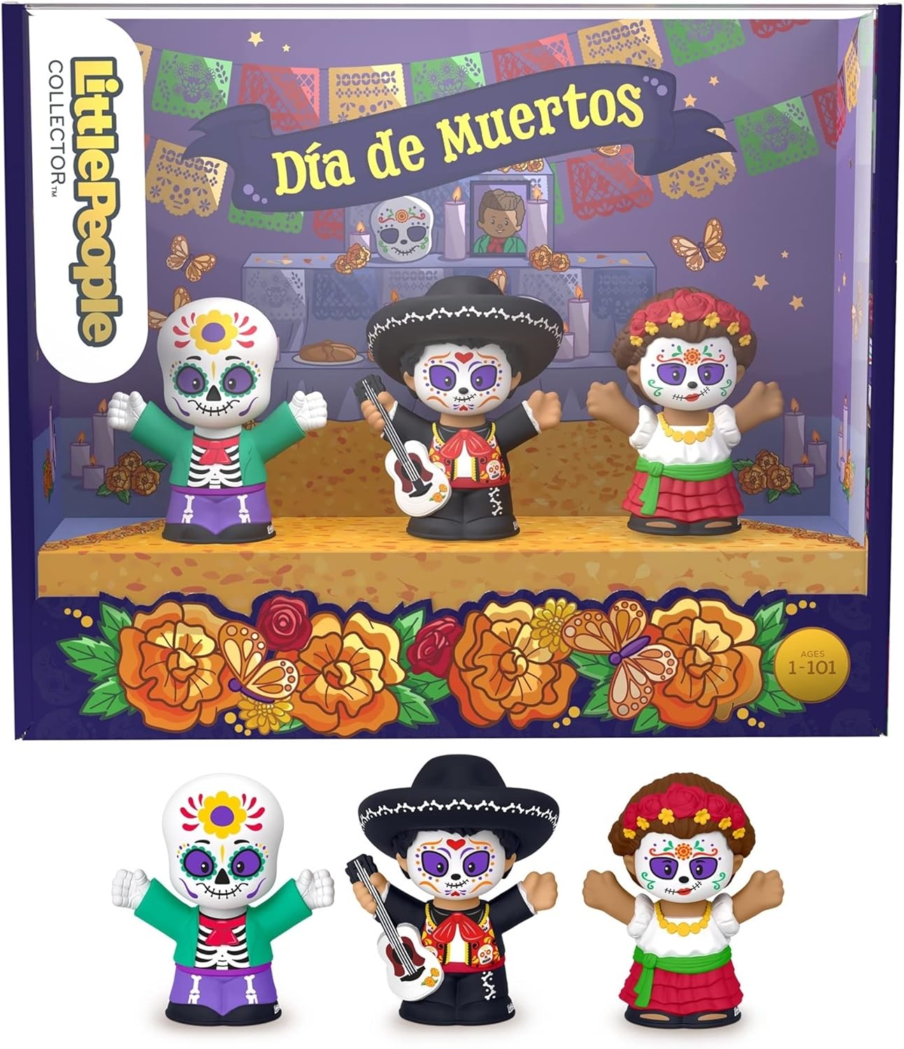 Little People Collector Da de Muertos Special Edition Set in a Display Gift Package for Adults & Kids, 3 Figures