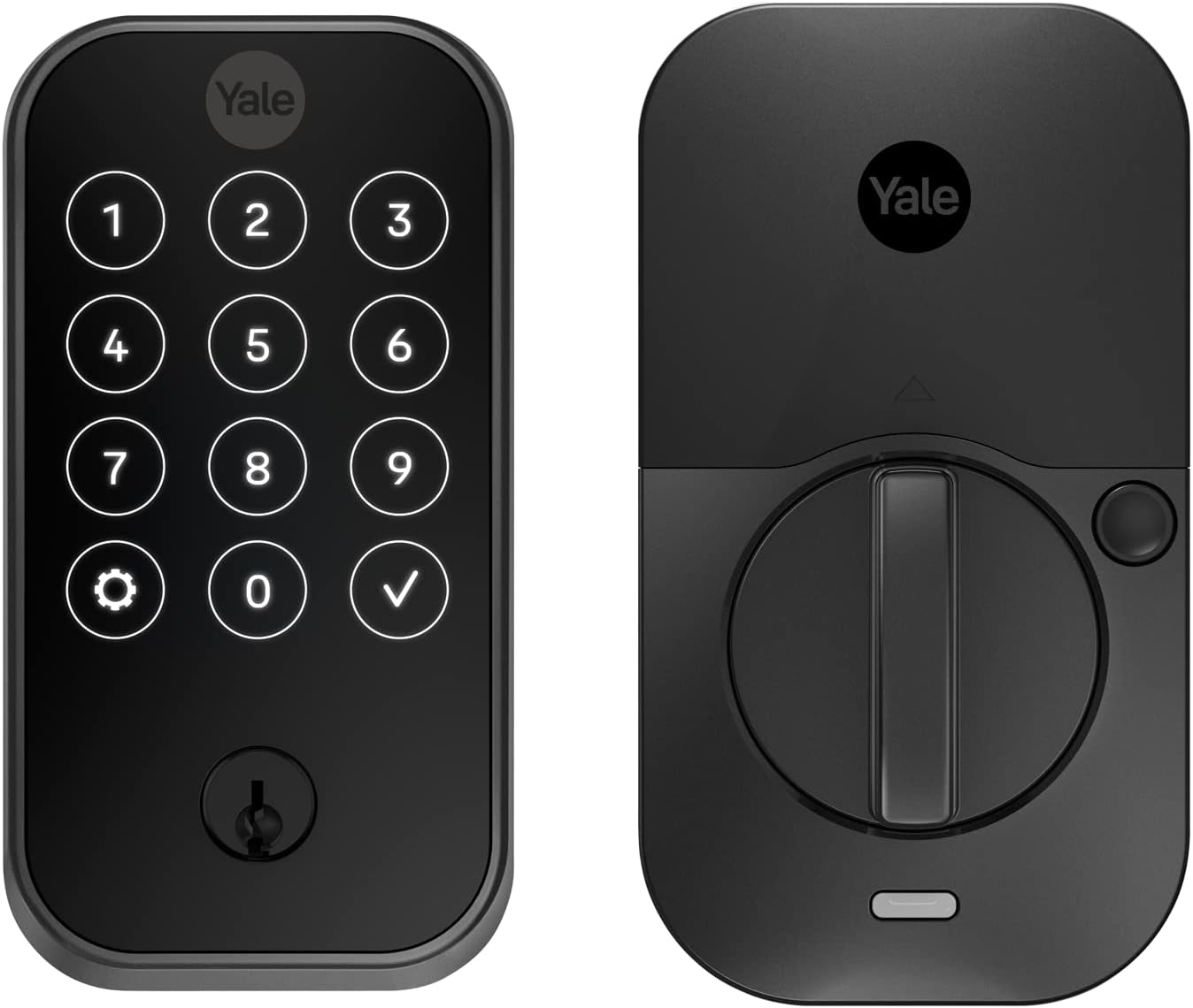 Yale Assure Lock 2 Deadbolt, Black Suede Digital Touchscreen Entry Door Lock with Electronic Keypad and Back-Up Key and Z-Wave, YRD420-ZW2-BSP