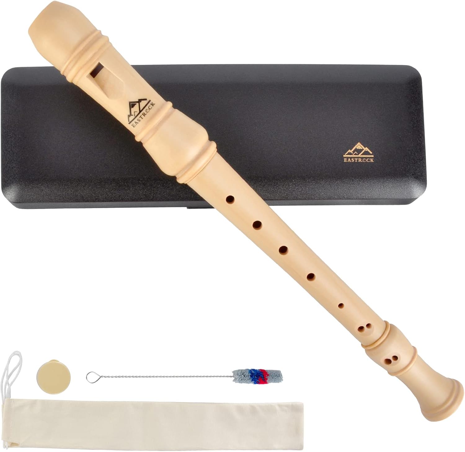 Eastrock Soprano Recorder German fingering C Key Beginners Recorder Instrument for Adults, 3 Piece Recorder With Hard CaseMaple Wood