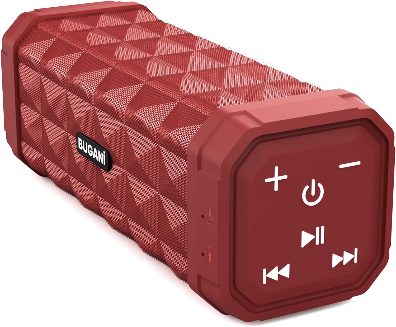 BUGANI Bluetooth Speaker, Portable Speaker Stereo Sound, IPX5 Waterproof Wireless Speaker, Built-in Microphone 24H Play, 100FT Bluetooth Range, Type-C, Outdoor Speakers Suitable for Home/Travel, Red