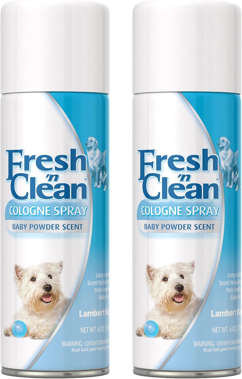 Pet-Ag Fresh n Clean Cologne Spray - Baby Powder Scent - 6 oz, Pack of 2 - Controls Odor & Keeps Dogs Smelling Fresh