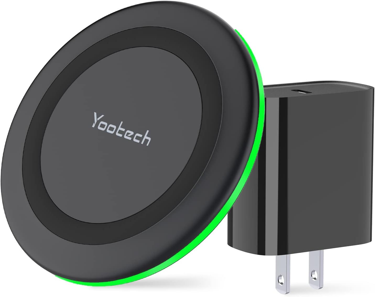 yootech Wireless Charger, 10W Max Wireless Charging Pad with Quick Adapter, Compatible with iPhone 15/15 Plus/15 Pro Max/14/13/SE 2022/12/11/X/8,Samsung Galaxy S22/S21/S20, for AirPods Pro 2