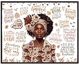 Positive Quotes Wall Decor for Black African American Women - Inspirational Motivational Quote Wall Art - Luxury Glam Fashion Wall Decor - Wall Art For Designer Handbags Fan, Couture Fashionista