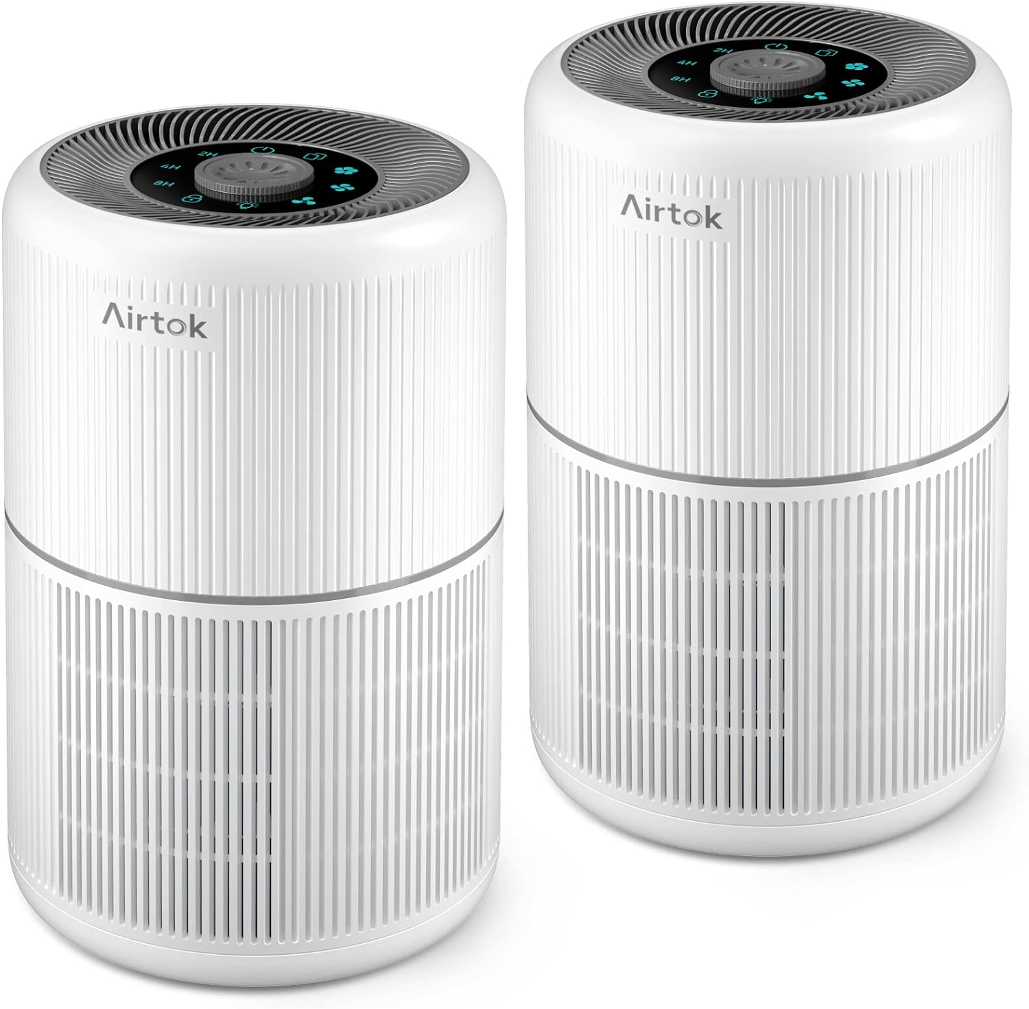 2 Pack Air Purifier for Home Bedroom with H13 True HEPA Filter for Smoke, Smokers, Dust, Odors, Pollen, Pet Dander | Quiet 99.9% Removal to 0.1 Microns | White Available for California