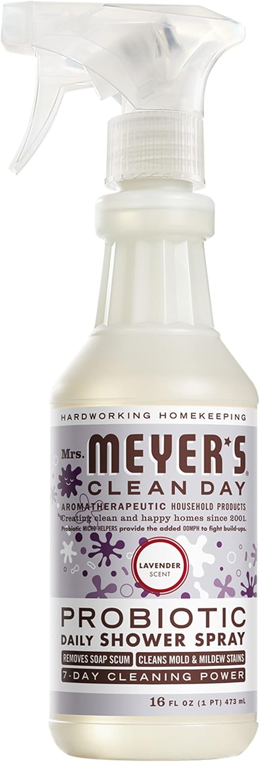 MRS. MEYER'S CLEAN DAY' Probiotic Daily Shower Spray Cleaner, Made With Essential Oils And Other Thoughtfully Chosen Ingredients, Lavender, 16 oz.