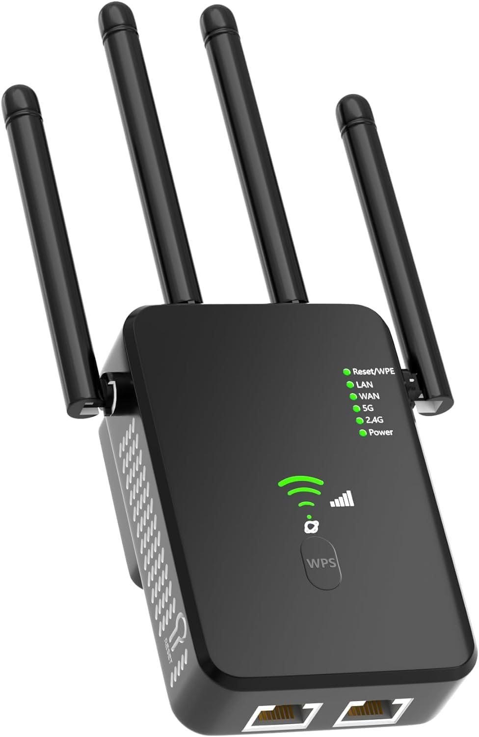 WiFi Extender, WiFi Booster 1200Mbps Wi-Fi Signal Booster Amplifier for Home Cover up to 12880 sq.ft & 120 Devices Dual Band Repeater (2.4/5GHz), 4 Antennas 360 Coverage with Ethernet Port & AP Mode