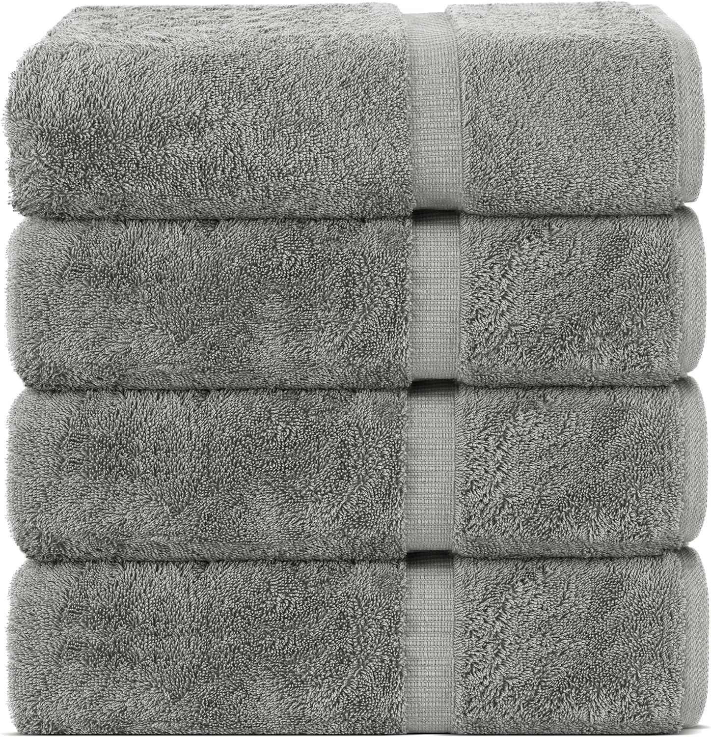 Chakir Turkish Linens | Hotel & Spa Quality 100% Cotton Premium Turkish Towels | Soft & Absorbent (4-Piece Bath Towels, Gray)