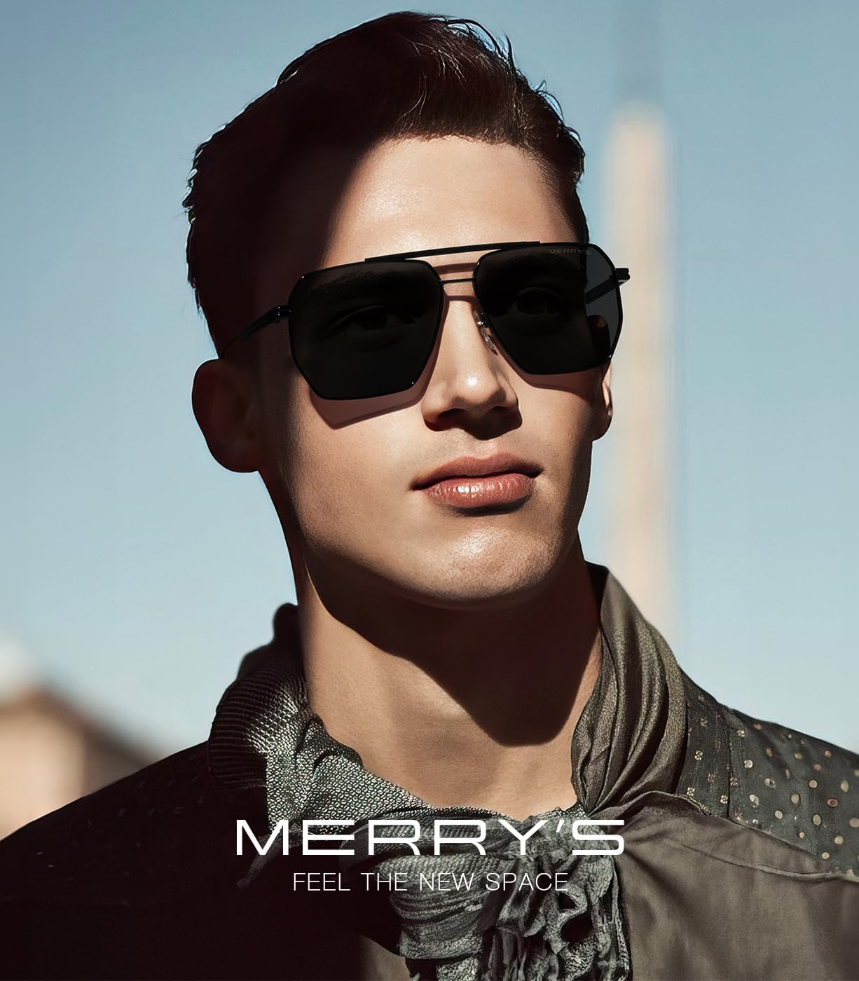 MERRY'S Oversized Polarized Square Sunglasses for Women Men Vintage Retro Shades UV400 Classic Large Metal Sun Glasses