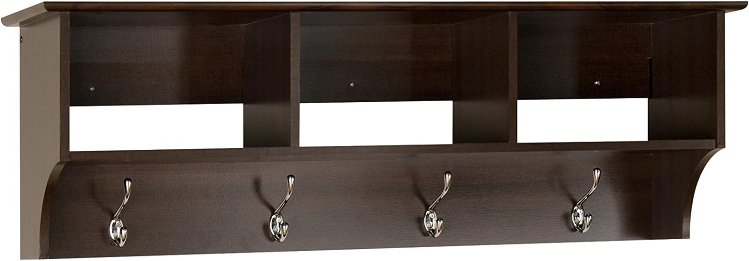 Prepac 48 inch Wide Hanging Entryway Shelf, Espresso