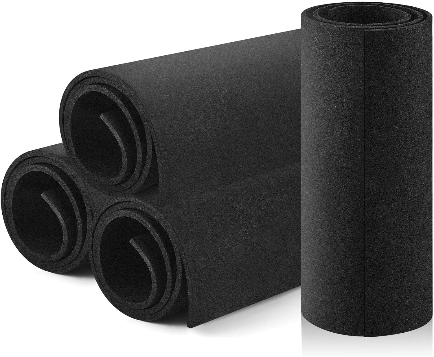 Amylove 4 Rolls Black Cosplay EVA Foam Sheet 14'' x 39'' 6 mm Thick EVA Foam Cosplay Large Foam Roll for Halloween Cosplay Costume DIY Model Projects Crafts Halloween Supplies